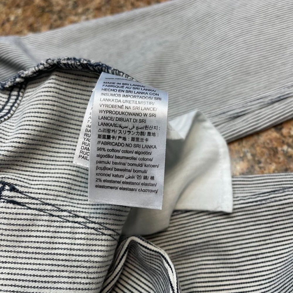 Calvin Klein Jeans Women Striped Black White Pants Skinny Ankle 5 Pockets Sz 31 - Picture 13 of 14